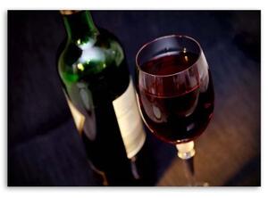 Obraz na plátně Láhev červeného vína - 90x60 cm