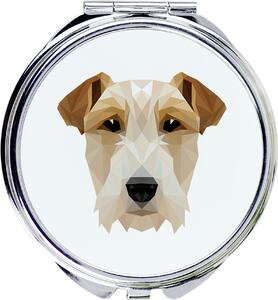 Fox Terrier drátořitý, Foxterrier - Zrcadlo značky Art-Dog s fotografií a geometrickým vzorem