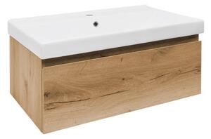Koupelnová skříňka s umyvadlem SAT B-Way 79x30x45 cm dub BWAY80OAKU1