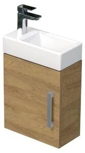 Koupelnová skříňka s umyvadlem SAT Cube Way 1 40x47,5x20 cm dub Hickory mat CUBE320401DDH