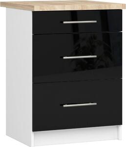 AKORD Furniture Factory KS0POLIBIACZARPOL3S007, Bílá, 16 mm, 3 zásuvka/zásuvek, 460 mm, 600 mm, 850 mm
