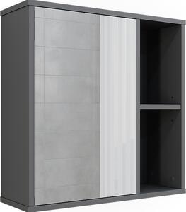 Koupelnová skříňka se zrcadlem Vicco Leano Antracit/horský dub 60 x 60 cm, Model 52123