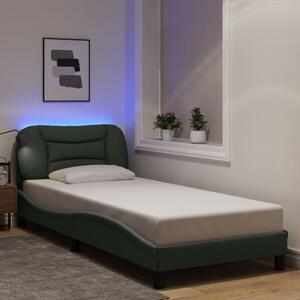 Rám postele s LED bez matrace Hvar Tmavě šedá 90x200 cm Látka 3213677