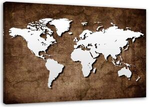 Obraz na plátně Mapa starého světa Retro kancelář - 60x40 cm