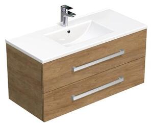 Koupelnová skříňka s umyvadlem SAT Cube Way 100x53x46 cm dub Hickory CUBE461002DHMOD