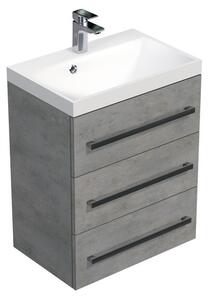 Koupelnová skříňka s umyvadlem SAT Cube Way 60x76,5x40 cm beton CUBE2603BE