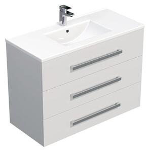 Koupelnová skříňka s umyvadlem SAT Cube Way 100x76,5x46 cm bílá lesk CUBE461003BIMOD