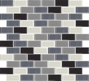 Skleněná mozaika Premium Mosaic šedá 31x33 cm lesk MOS5025MIX1