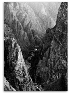 Obraz na plátně Hory Krajina Černobílá - 80x120 cm
