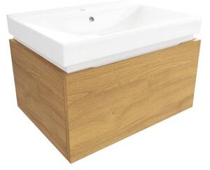 Koupelnová skříňka s umyvadlem SAT Feel 60x30x46 cm medový dub mat SATFEEL60DMU1
