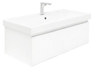 Koupelnová skříňka s baterií a umyvadlem SAT Evolution 1 98x30x44,8 cm bílá mat SATEVO100WMU1B