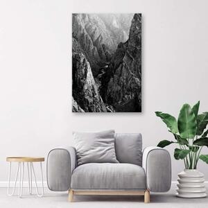 Obraz na plátně Hory Krajina Černobílá - 80x120 cm