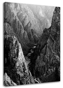 Obraz na plátně Hory Krajina Černobílá - 40x60 cm