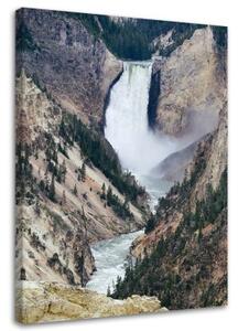 Obraz na plátně Vodopád Hora Příroda - 70x100 cm
