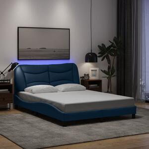 Rám postele s LED bez matrace Hvar Modrá 140x190 cm Látka 3213703