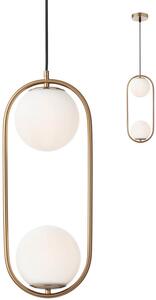 Smarter Závěsné svítidlo NIVA double, opálové sklo, v.50cm, 2xE14