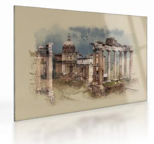 Skleněný obraz - Forum Romanum, Řím, Itálie (70x50 cm)