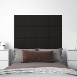 Nástěnné panely 12 ks černé 30 x 30 cm samet 1,08 m²