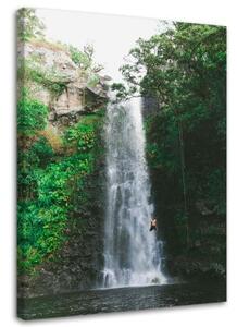 Obraz na plátně Vodopád Hory Les Příroda - 70x100 cm