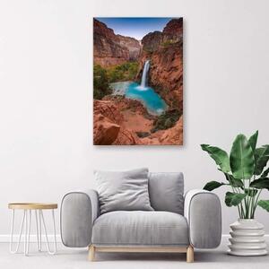 Obraz na plátně Vodopád Přírodní skály - 40x60 cm