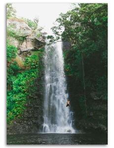 Obraz na plátně Vodopád Hory Les Příroda - 40x60 cm