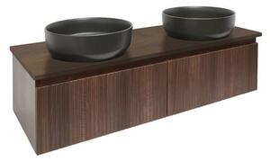 Koupelnová skříňka s krycí deskou SAT Evolution 118x30x44,8 cm ořech mat SATEVO120NAD