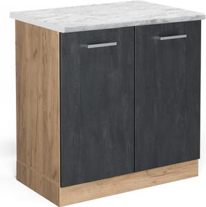 Skříňka pod dřez Vicco R-Line Černý beton 80 cm PD Mramor, Model 47522