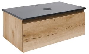 Koupelnová skříňka s žulovou krycí deskou SAT B-Way 79x30x45 cm dub BWAY80OAKZ