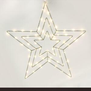 ACA Lighting trojitá hvězda 70 mini LED, WW, 220-240V, IP44 65.5X65.5CM + 3m transparentní napájecí kabel X067014225