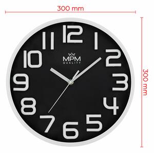 Designové plastové hodiny bílé/černé MPM Neoteric - A