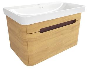 Koupelnová skříňka s umyvadlem SAT Fusion 77,5x43x45 cm dub medový mat SATFUSION80DMU