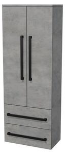 Koupelnová skříňka vysoká SAT Cube Way 60x163x33 cm beton CUBE3CHV60BE