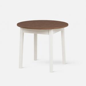 Stima Stůl LUCKY s černou/bílou podnoží Průměr 90 cm pevný dub vintage bílá
