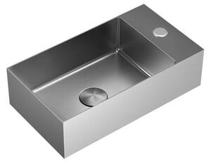 Závěsné umyvadlo v barvě nerezu SAT Aurum 40x22 cm bez přepadu SATAUR4022BS