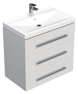 Koupelnová skříňka s umyvadlem SAT Cube Way 80x76,5x46 cm bílá lesk CUBE46803BIVER