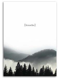 Obraz na plátně Horský les v mlze - 70x100 cm