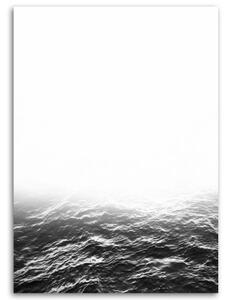 Obraz na plátně Vlny moře Černá a bílá - 40x60 cm