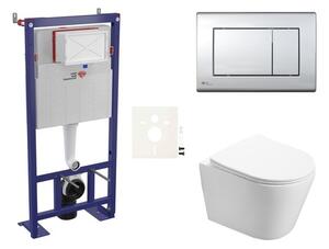 Cenově zvýhodněný závěsný WC set SAT do lehkých stěn / předstěnová montáž + WC SAT Infinitio SIKOSSIN21