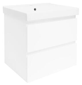 Koupelnová skříňka s umyvadlem SAT B-Way 59x50x45 cm bílá lesk BWAY260WU1BI