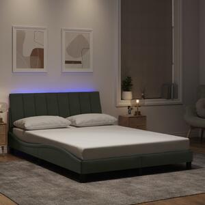 Rám postele s LED osvětlením bez matrace Hanko světle šedý 140 x 190 cm samet 3213775