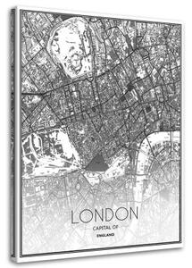 Obraz na plátně Mapa města Londýn - 60x90 cm