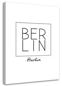 Obraz na plátně Berlin nápisy Černá a bílá - 40x60 cm