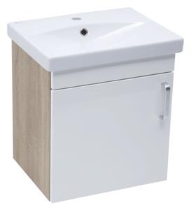 Koupelnová skříňka s umyvadlem Naturel Vario Dekor 50x51x40 cm bílá lesk VARIO250DBBL