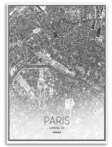 Obraz na plátně Mapa města Paříž - 40x60 cm
