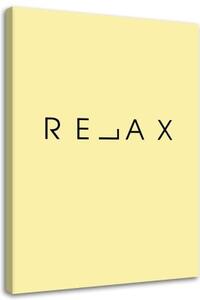 Obraz na plátně Nápis Relax Yellow - 40x60 cm