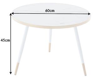 Designový konferenční stolek Laney 60 cm bílý