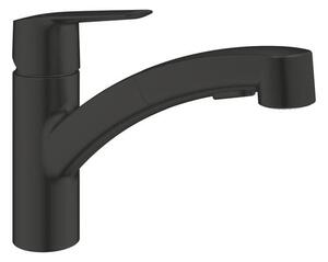Dřezová baterie GROHE Start s vytahovací sprškou, 2 proudy černá matná 305312431