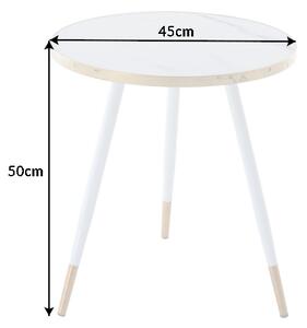 Designový konferenční stolek Laney 45 cm bílý