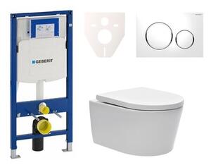 Cenově zvýhodněný závěsný WC set Geberit do lehkých stěn / předstěnová montáž + WC SAT Brevis SIKOGES3W4
