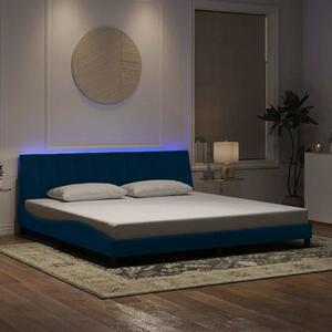 Rám postele s LED osvětlením bez matrace Hanko modrý 200 x 200 cm samet 3213803